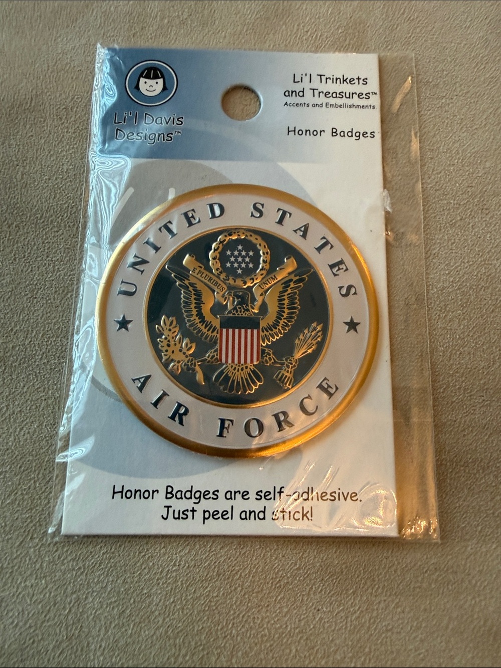Li'l Davis Designs United States Air Force Gold Honor Badge NWT